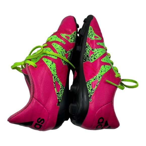 Adidas X 15.4 FXG Boots Cleats Kids 1.5 Shoes Soccer Football Pink Green Outdoor - Picture 9 of 15